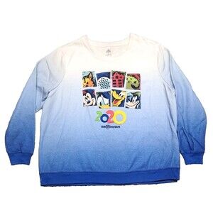Disney ParksWorld Sweatshirt Womens Sz 1X XL Ombre Graphics 2020 Mickey Mouse